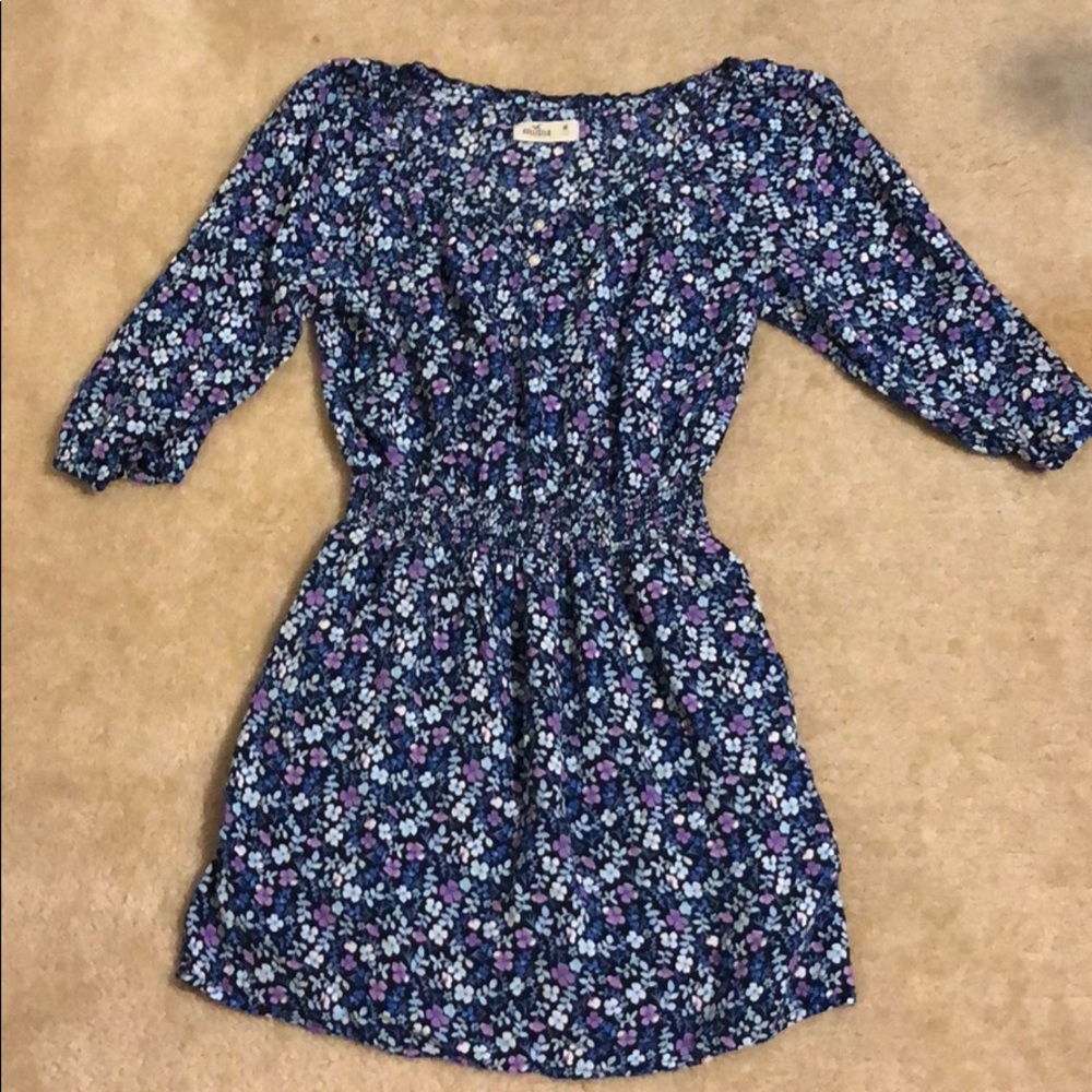 Hollister floral tunic/dress blue purple medium